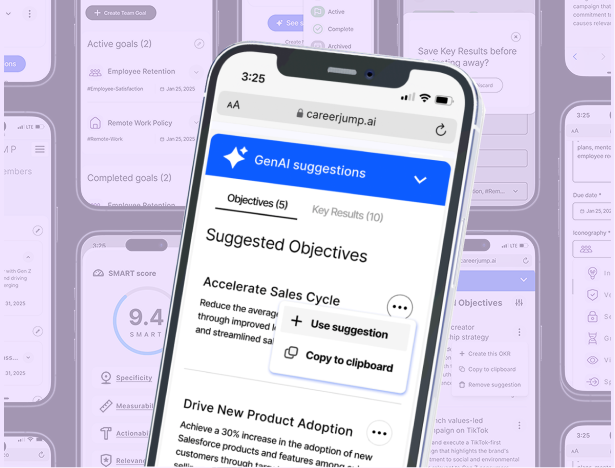 CareerJump.ai goal setting interface